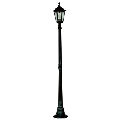 Searchlight Electric Alex 183cm Outdoor Post  - Silk Black Metal & Glass, IP44 82508BK