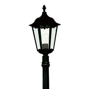 Searchlight Electric Alex 183cm Outdoor Post  - Silk Black Metal & Glass, IP44 82508BK