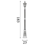 Searchlight Electric Alex 183cm Outdoor Post  - Silk Black Metal & Glass, IP44 82508BK