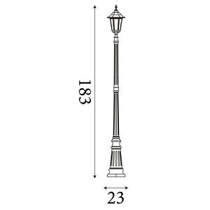 Searchlight Electric Alex 183cm Outdoor Post  - Silk Black Metal & Glass, IP44 82508BK