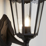 Searchlight Electric Alex  Outdoor Wall Light - Black Metal & Glass 82530BK