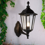 Searchlight Electric Alex  Outdoor Wall Light - Black Metal & Glass 82530BK