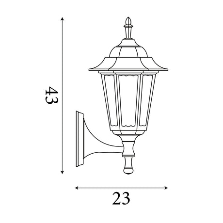 Searchlight Electric Alex  Outdoor Wall Light - Black Metal & Glass 82530BK