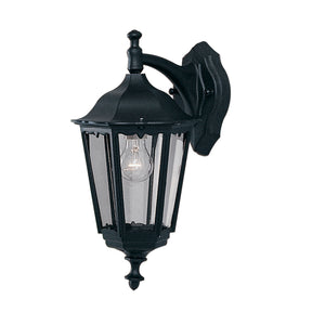Alex  Outdoor Wall Light - Black Metal & Glass
