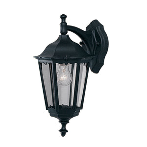 Alex  Outdoor Wall Light - Black Metal & Glass