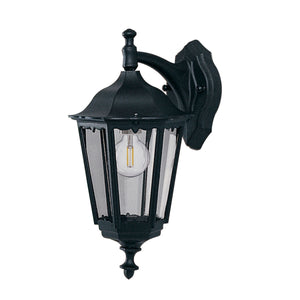 Searchlight Electric Alex  Outdoor Wall Light - Black Metal & Glass 82531BK