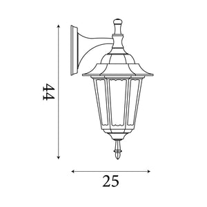 Searchlight Electric Alex  Outdoor Wall Light - Black Metal & Glass 82531BK