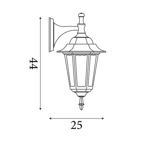 Searchlight Electric Alex  Outdoor Wall Light - Black Metal & Glass 82531BK