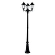 Alex 220cm 3Lt Outdoor Post - Silk Black Metal & Glass, IP44