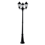 Searchlight Electric Alex 220cm 3Lt Outdoor Post - Silk Black Metal & Glass, IP44 82540BK