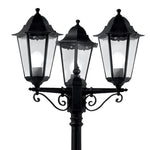 Searchlight Electric Alex 220cm 3Lt Outdoor Post - Silk Black Metal & Glass, IP44 82540BK