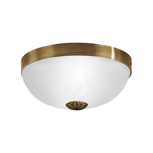 Eglo EU IMPERIAL Wall/Ceiling Light – Bronzed Cast Metal, Satin Glass, E27, Classic Indoor Lighting