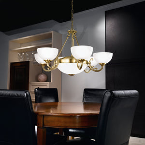 Eglo EU Savoy Cast Metal & Glass Bronzed 8-Light Pendant