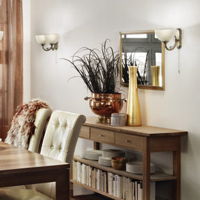 Eglo EU Savoy Cast Metal & Glass Bronzed Single Wall Light