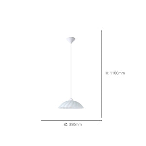 Eglo EU Vetro White Plastic & Glass Traditional Single Pendant, 35cm