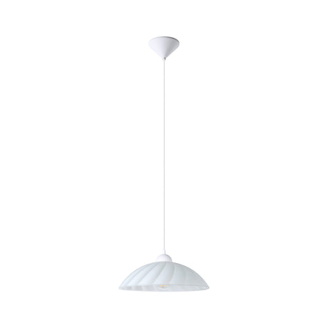 Eglo EU Vetro White Plastic & Glass Traditional Single Pendant, 35cm