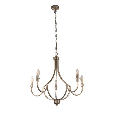 Searchlight Electric Lodge 5Lt Pendant - Satin Silver Metal 82915-5SS