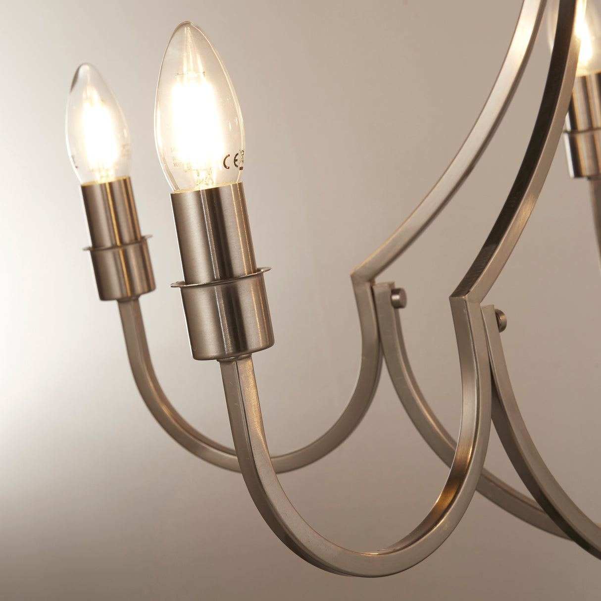Searchlight Electric Lodge 5Lt Pendant - Satin Silver Metal 82915-5SS