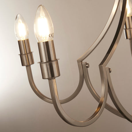 Searchlight Electric Lodge 5Lt Pendant - Satin Silver Metal 82915-5SS