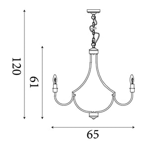 Searchlight Electric Lodge 5Lt Pendant - Satin Silver Metal 82915-5SS
