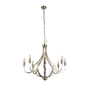 Searchlight Electric Lodge 8Lt Pendant - Satin Silver Metal 82918-8SS