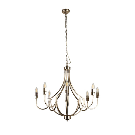 Searchlight Electric Lodge 8Lt Pendant - Satin Silver Metal 82918-8SS