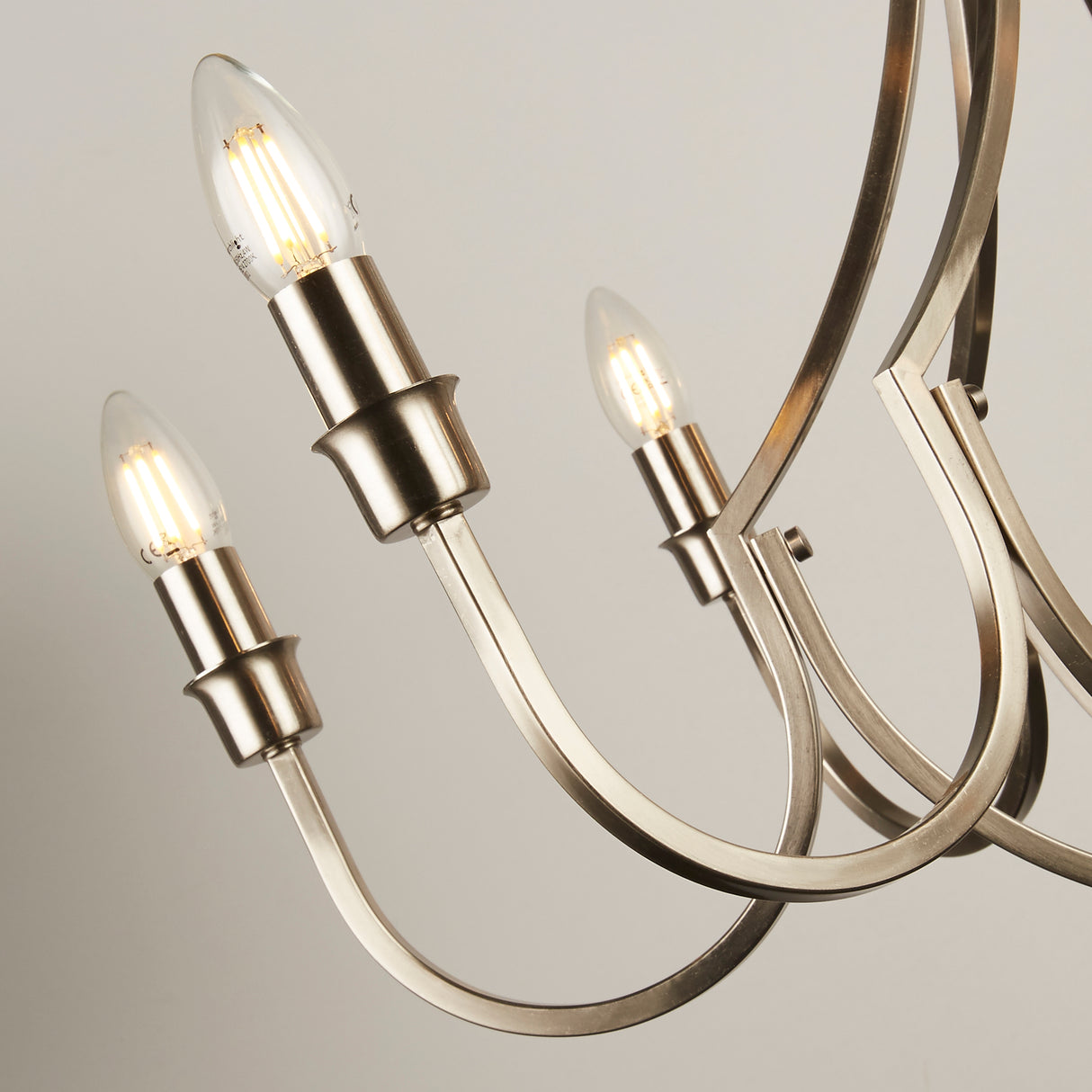 Searchlight Electric Lodge 8Lt Pendant - Satin Silver Metal 82918-8SS