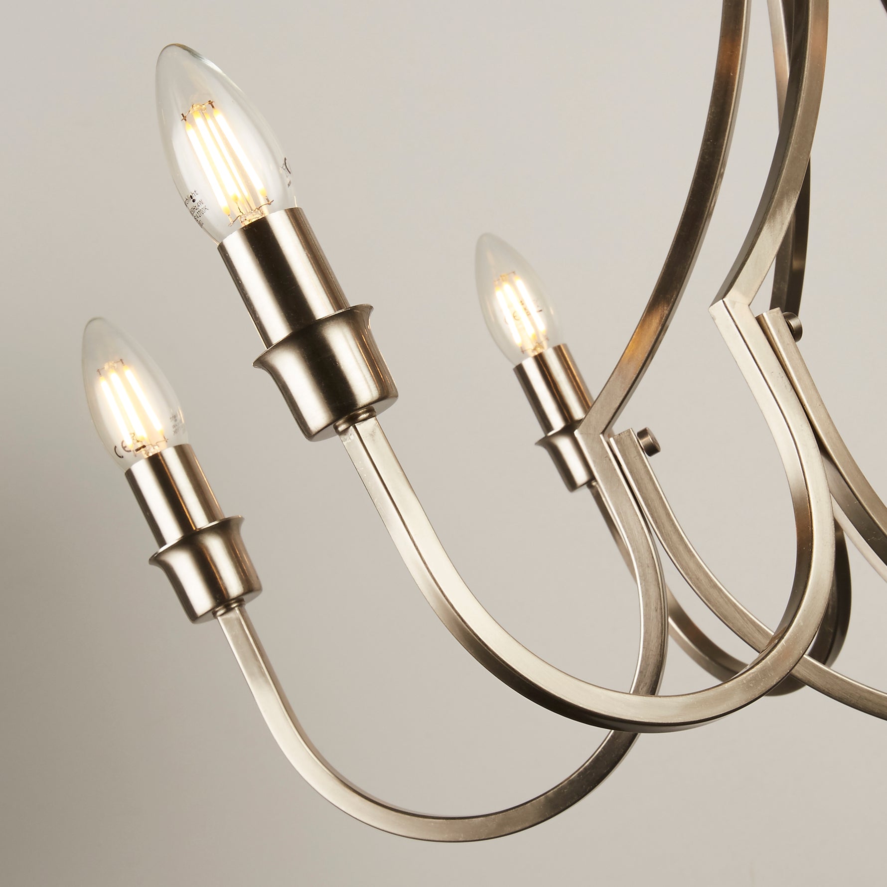 Searchlight Electric Lodge 8Lt Pendant - Satin Silver Metal 82918-8SS