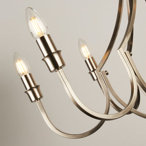 Searchlight Electric Lodge 8Lt Pendant - Satin Silver Metal 82918-8SS