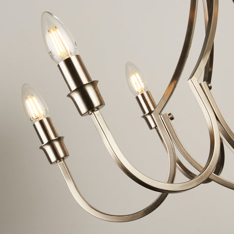 Searchlight Electric Lodge 8Lt Pendant - Satin Silver Metal 82918-8SS