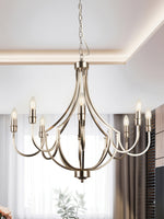 Searchlight Electric Lodge 8Lt Pendant - Satin Silver Metal 82918-8SS