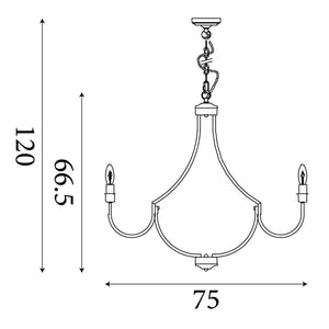 Searchlight Electric Lodge 8Lt Pendant - Satin Silver Metal 82918-8SS