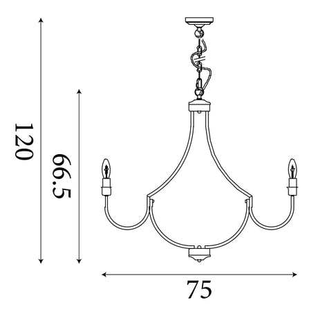 Searchlight Electric Lodge 8Lt Pendant - Satin Silver Metal 82918-8SS