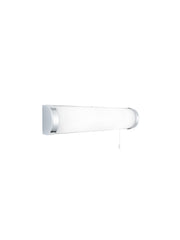 Poplar  2Lt Wall Light - Chrome Metal & Opal Glass