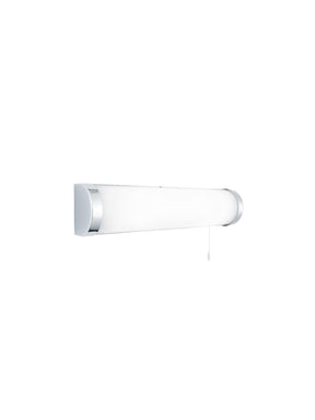 Poplar  2Lt Wall Light - Chrome Metal & Opal Glass