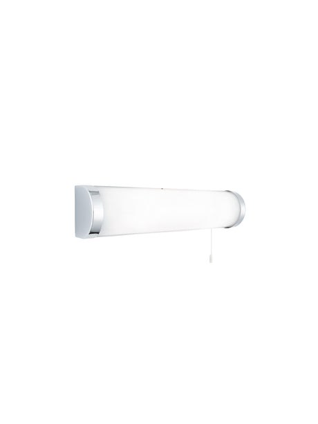 Poplar  2Lt Wall Light - Chrome Metal & Opal Glass