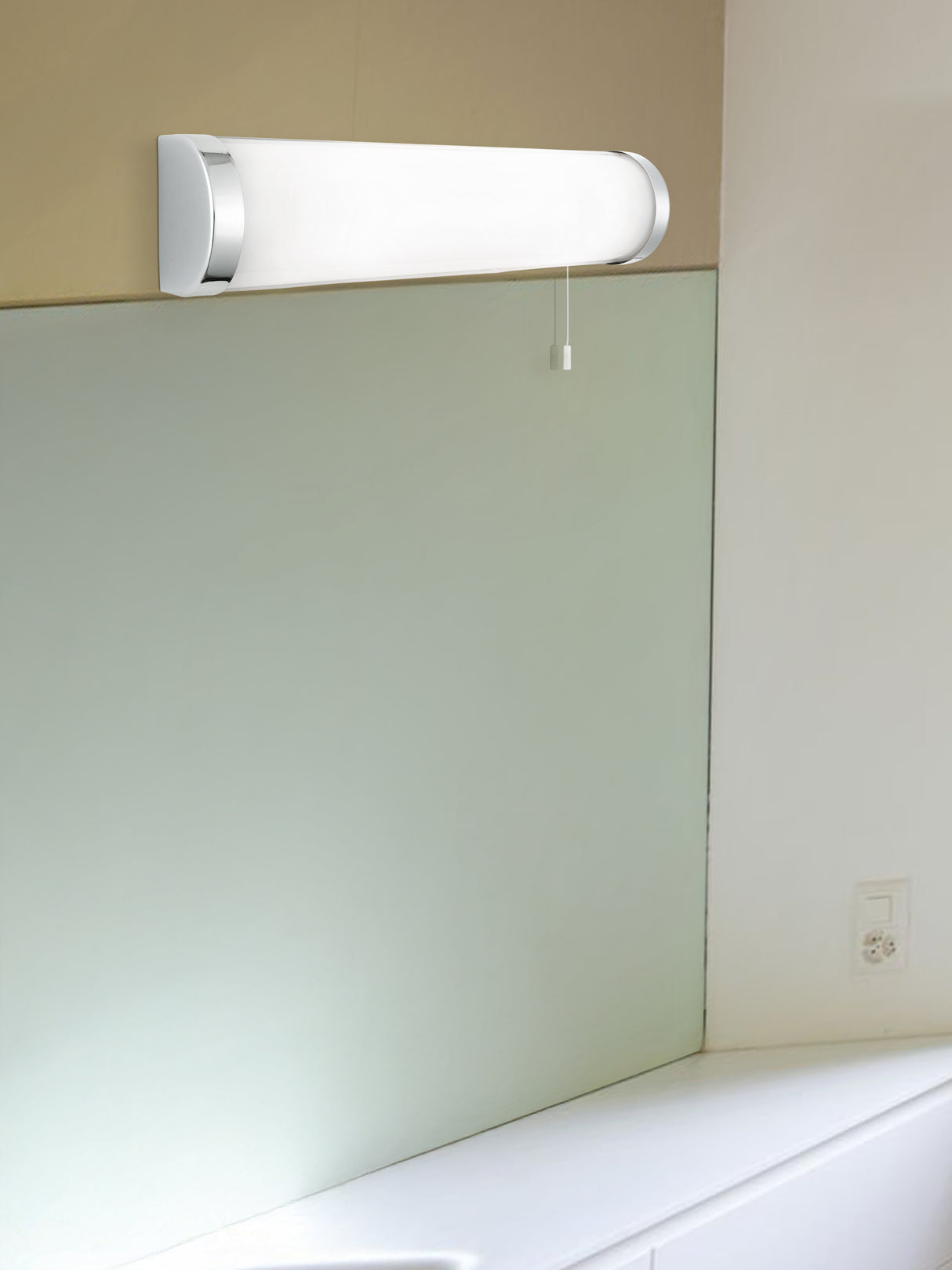 Searchlight Electric Poplar  2Lt Wall Light - Chrome Metal & Opal Glass 8293CC