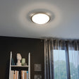 Eglo EU PLANET Wall or Ceiling Light – Satin Nickel Steel with Satin Glass Shade, E27, Indoor Lighting