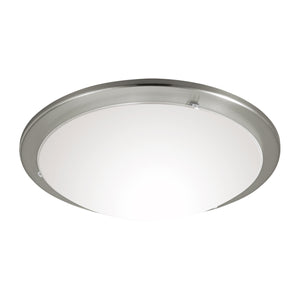 Eglo EU PLANET Wall or Ceiling Light – Satin Nickel Steel with Satin Glass Shade, E27, Indoor Lighting