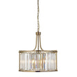 Victoria 5Lt Pendant - Antique Brass Metal & Clear Crystal