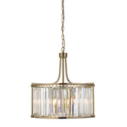 Victoria 5Lt Pendant - Antique Brass Metal & Clear Crystal