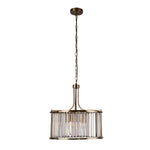Searchlight Electric Victoria 5Lt Pendant - Antique Brass Metal & Clear Crystal 8295-5AB