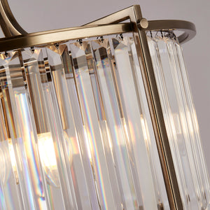 Searchlight Electric Victoria 5Lt Pendant - Antique Brass Metal & Clear Crystal 8295-5AB