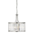 Victoria  5Lt Drum Pendant  - Chrome Metal & Clear Crystal