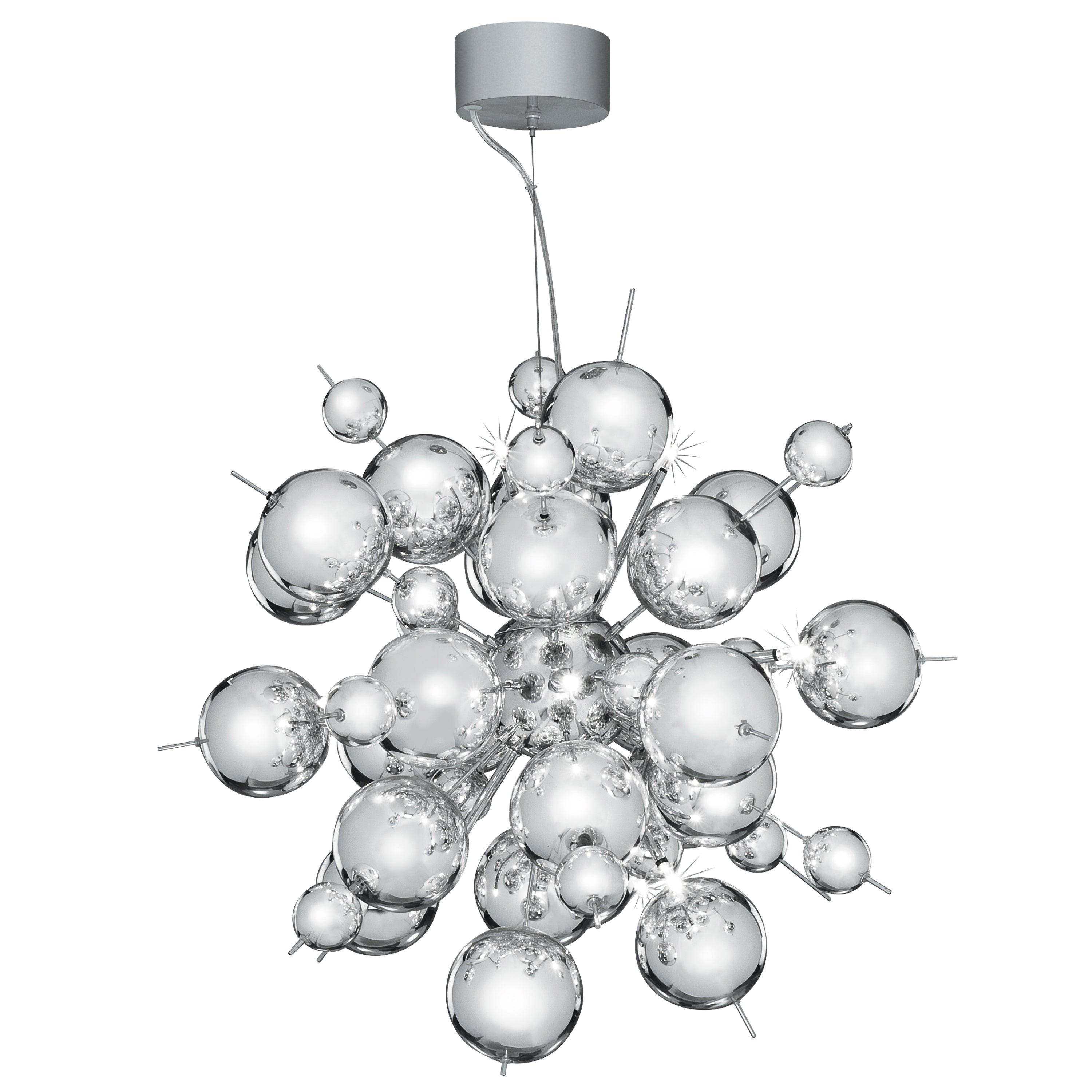 Molecule 12Lt Pendant  - Polished Chrome Metal & Glass