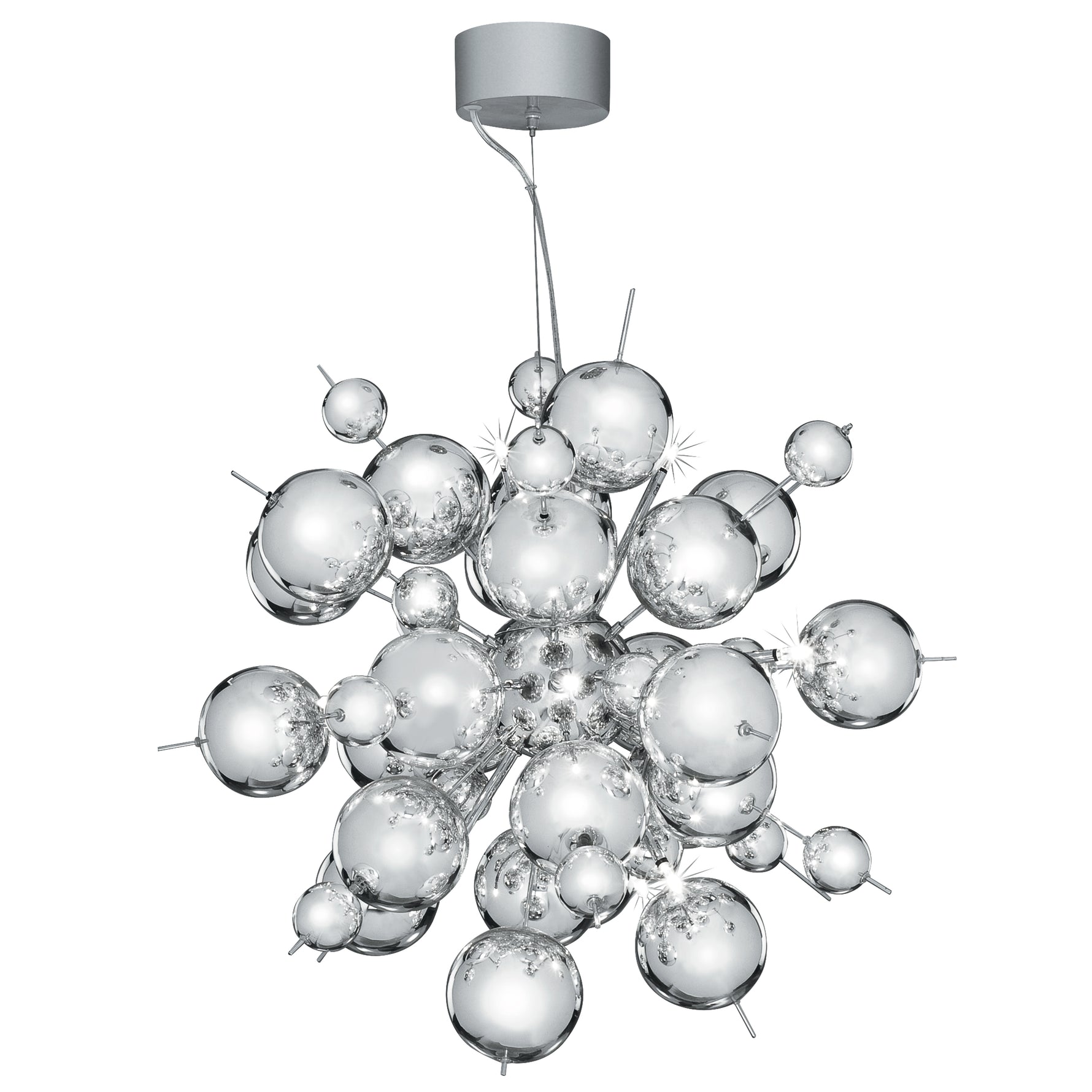 Molecule 12Lt Pendant  - Polished Chrome Metal & Glass