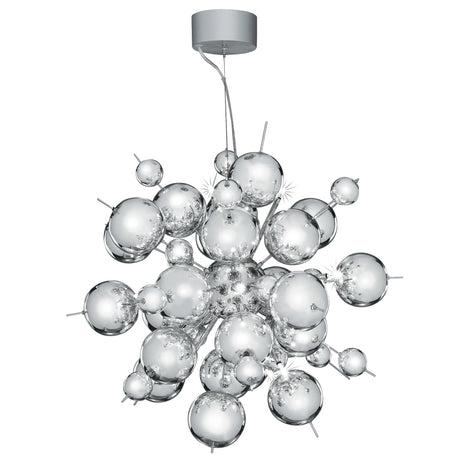 Molecule 12Lt Pendant  - Polished Chrome Metal & Glass
