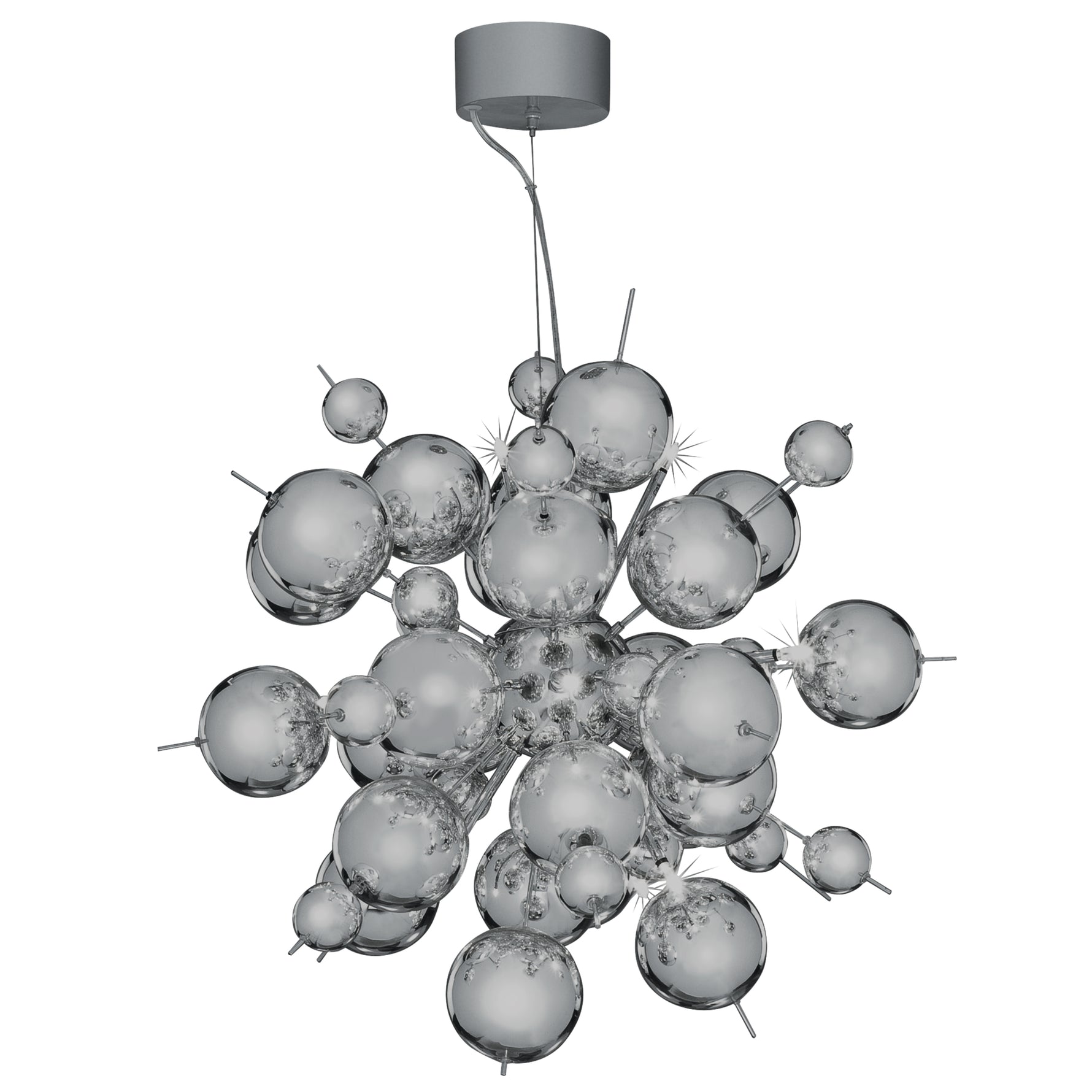 Searchlight Electric Molecule 12Lt Pendant  - Polished Chrome Metal & Glass 8312-12CC