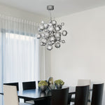 Searchlight Electric Molecule 12Lt Pendant  - Polished Chrome Metal & Glass 8312-12CC
