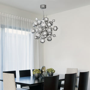 Searchlight Electric Molecule 12Lt Pendant  - Polished Chrome Metal & Glass 8312-12CC